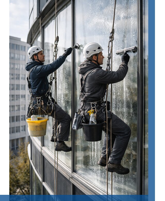 Мойка панорамных окон в Чебоксарах от 360 р. заказать у ВЫСОТНИК-Чбк