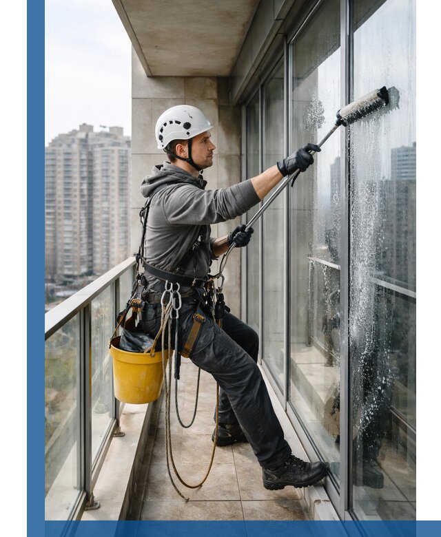 Профессиональная мойка балконного остекления в Чебоксарах