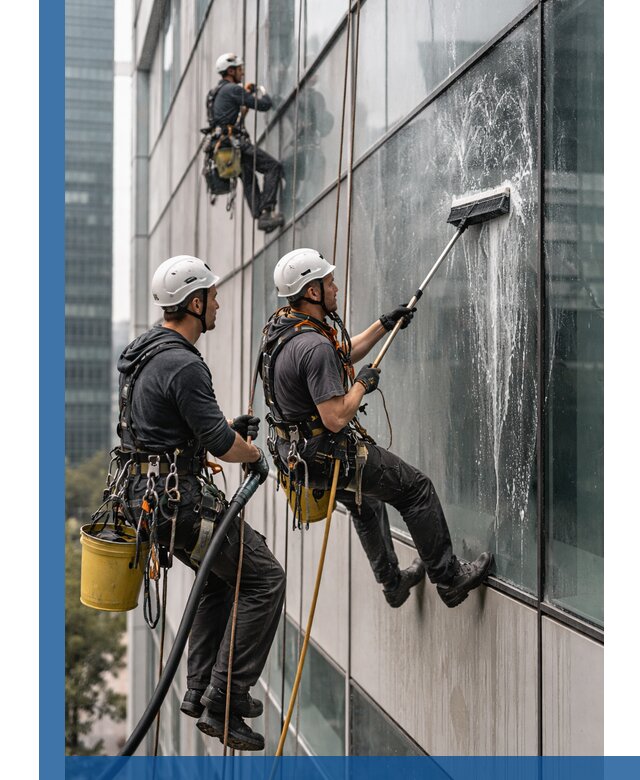 Профессиональная высотная мойка фасадов зданий в Чебоксарах