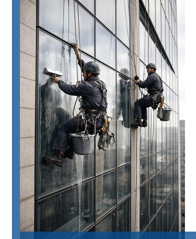 Профессиональная мойка стеклянных фасадов зданий в Чебоксарах