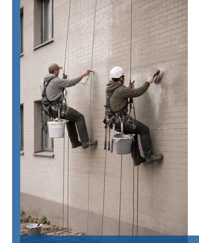 Удаление высолов с фасада зданий в Чебоксарах без повреждений и следов