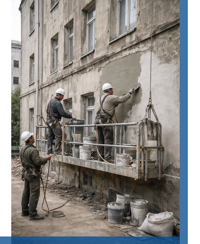 Капитальный ремонт фасада в Чебоксарах от 4319 р. | ВЫСОТНИК-Чбк