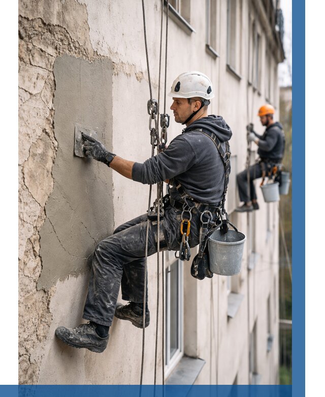 Восстановление штукатурки фасада в Чебоксарах от 1234 р. | ВЫСОТНИК-Чбк