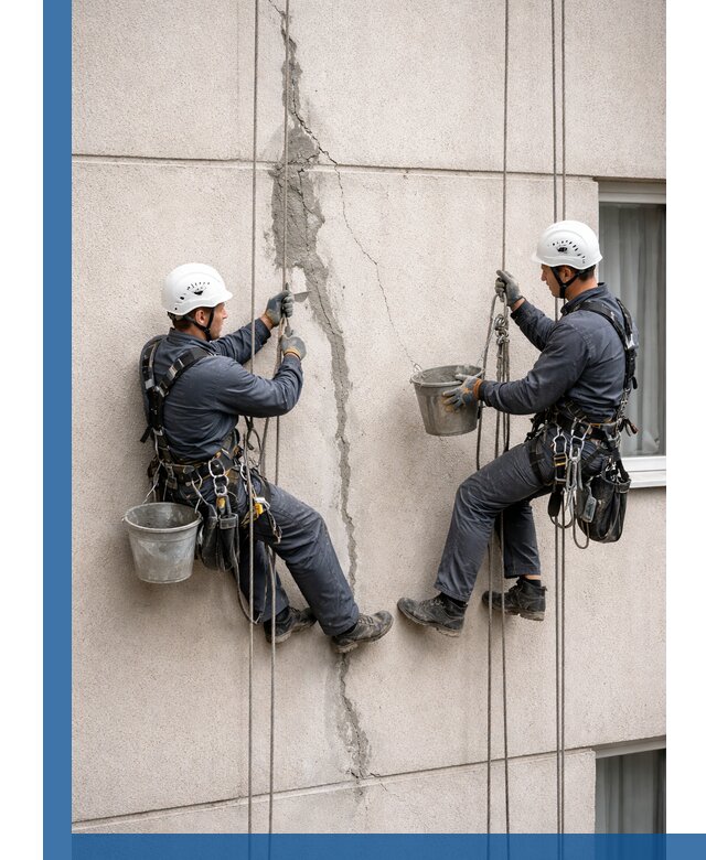 Заделка трещин на фасаде в Чебоксарах с гарантийным ремонтом