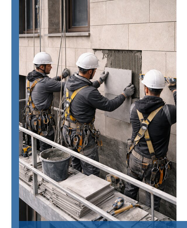 Ремонт облицовки фасада плиткой в Чебоксарах с гарантией