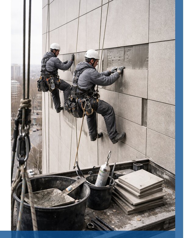 Ремонт фасада из керамогранита в Чебоксарах от 2571 р. | ВЫСОТНИК-Чбк