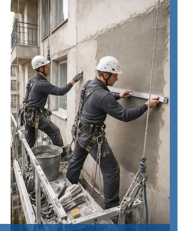 Штукатурка фасада на высоте в Чебоксарах от 926 р. | ВЫСОТНИК-Чбк