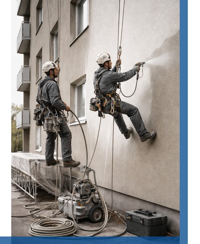 Безвоздушная покраска фасада в Чебоксарах от 226 р/м² | ВЫСОТНИК-Чбк