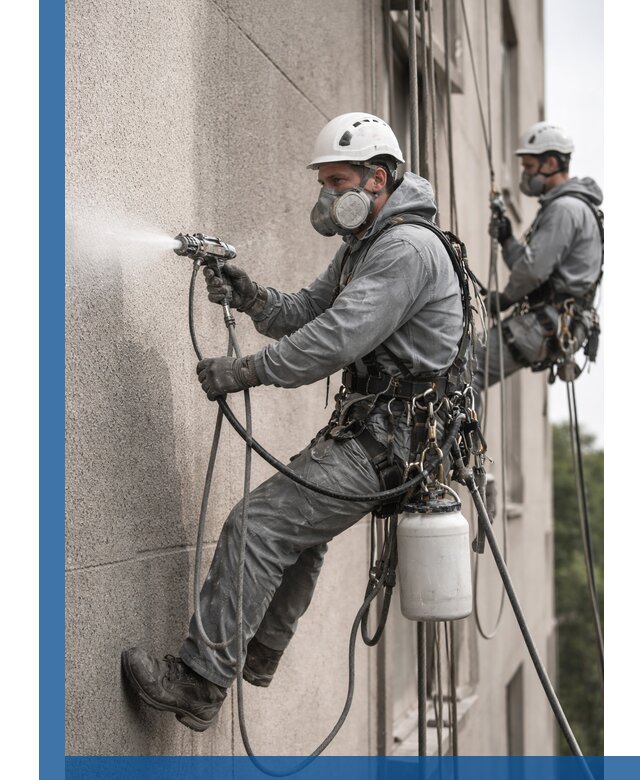 Безвоздушная покраска фасадов зданий в Чебоксарах профессионально