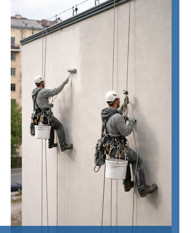 Покраска оштукатуренного фасада в Чебоксарах от 329 р. | ВЫСОТНИК-Чбк