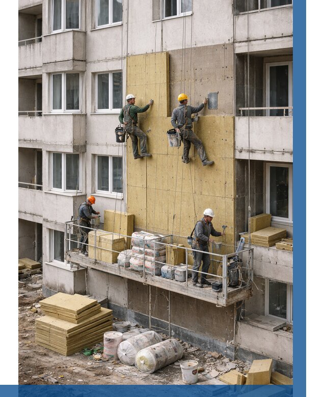 Утепление фасада минватой в Чебоксарах от 1543 р. | ВЫСОТНИК-Чбк