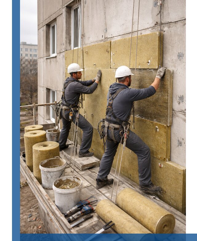 Утепление фасада минватой в Чебоксарах под ключ с гарантией