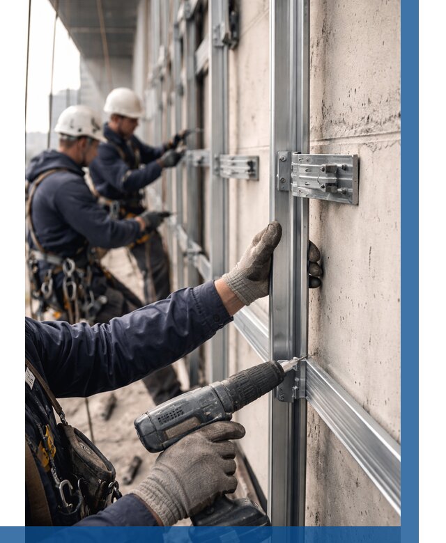 Монтаж подсистемы вентфасада в Чебоксарах от 874 р. | ВЫСОТНИК-Чбк