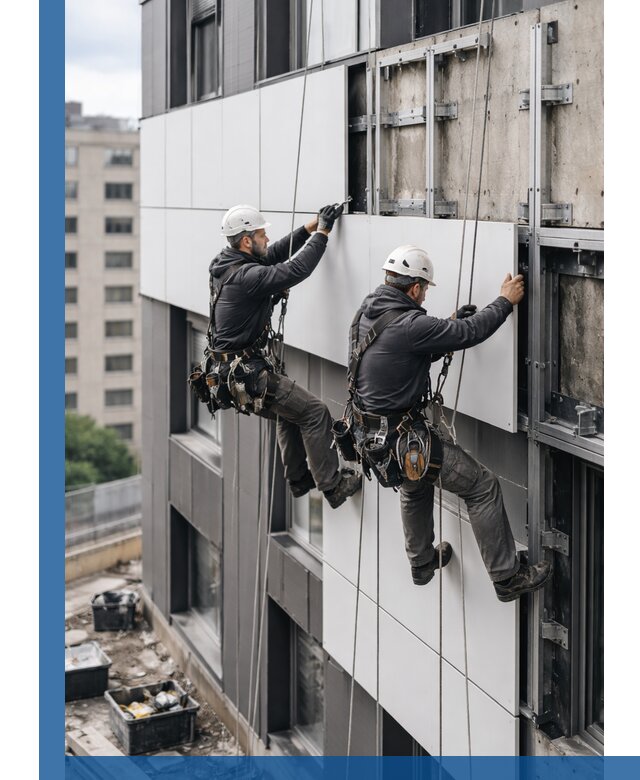 Монтаж композитных панелей фасада в Чебоксарах под ключ