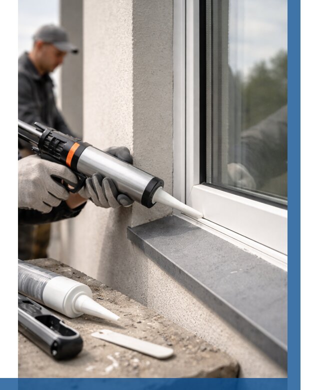 Герметизация монтажных швов окон в Чебоксарах от 668 р. | ВЫСОТНИК-Чбк