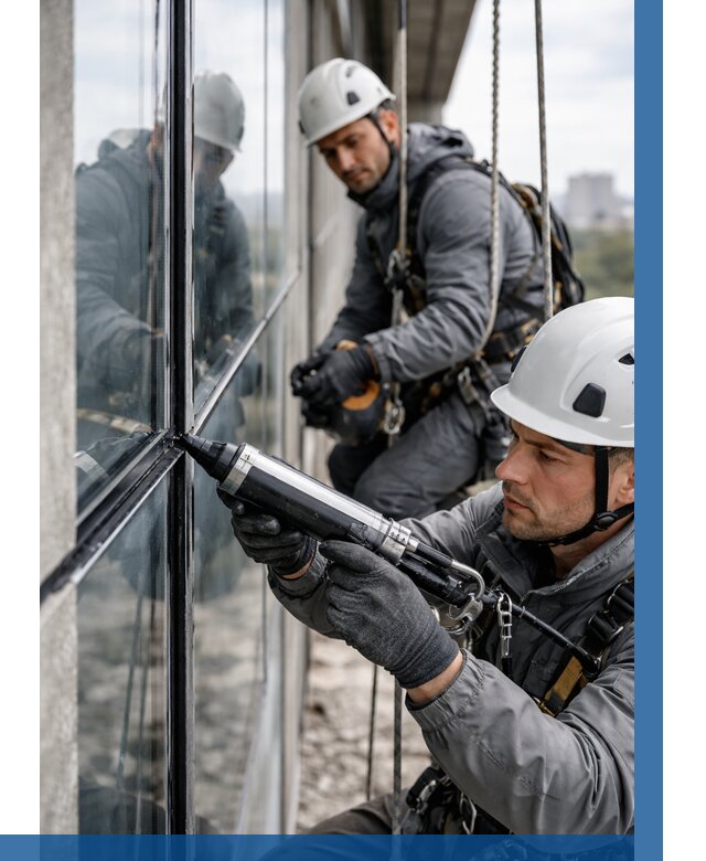 Герметизация витражных швов в Чебоксарах от 668 р. | ВЫСОТНИК-Чбк