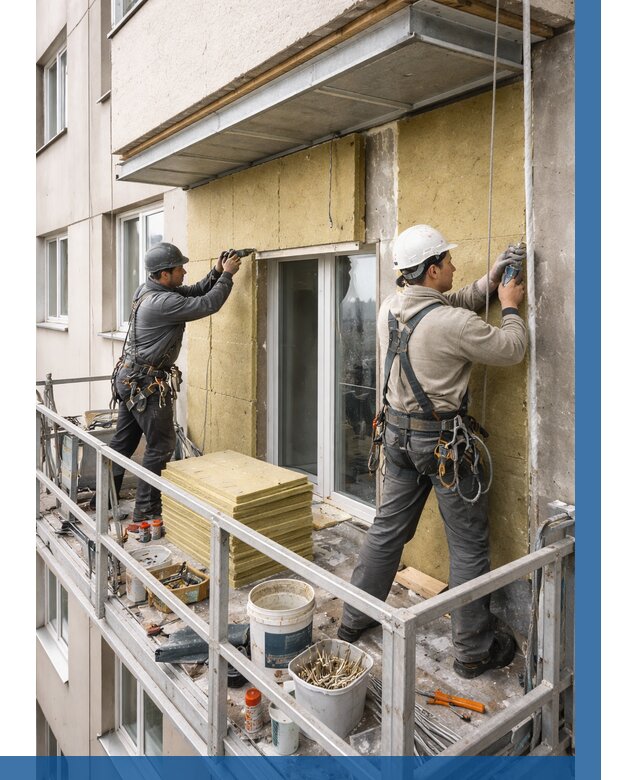 Утепление балкона снаружи в Чебоксарах от 1645 р. под ключ ВЫСОТНИК-Чбк