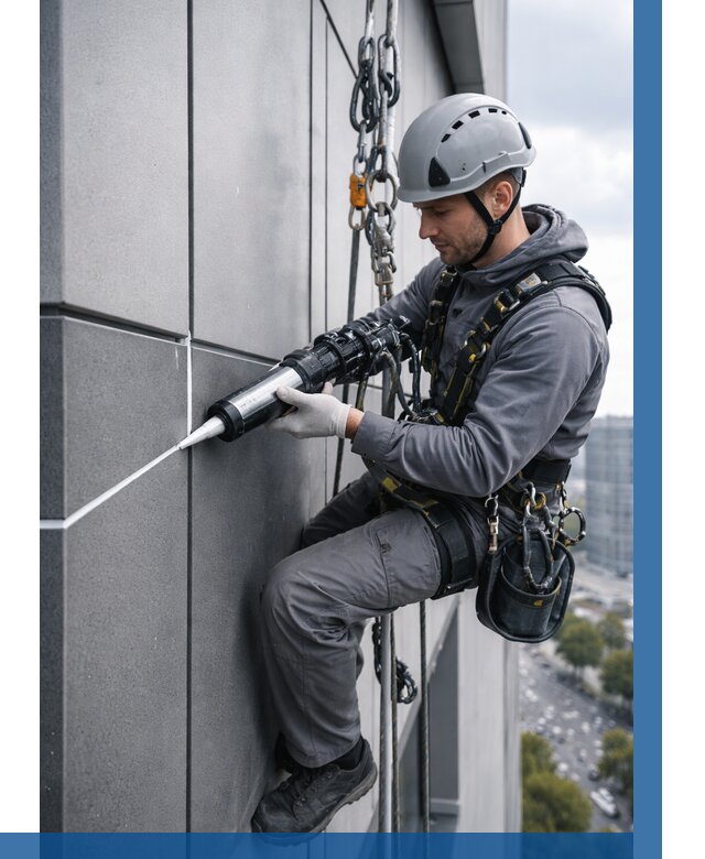 Герметизация стыков фасадных панелей в Чебоксарах от 6685 р.| ВЫСОТНИК-Чбк