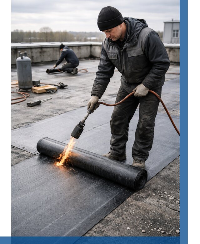 Ремонт наплавляемой кровли в Чебоксарах от 720 р. | ВЫСОТНИК-Чбк