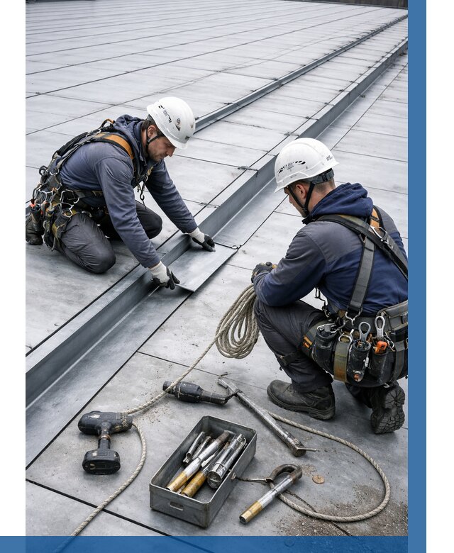 Ремонт фальцевой кровли в Чебоксарах от 720 р. | ВЫСОТНИК-Чбк