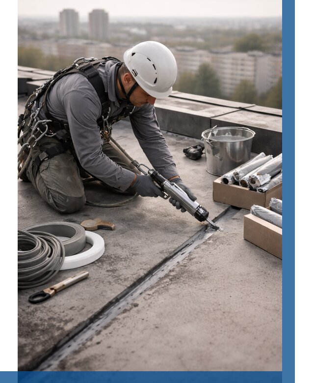 Герметизация швов кровли в Чебоксарах от 463 р./м2 | ВЫСОТНИК-Чбк