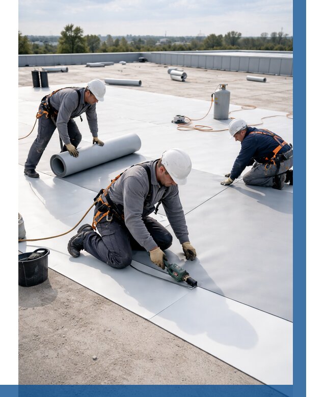 Монтаж мембранной кровли под ключ в Чебоксарах от 1234 р. | ВЫСОТНИК-Чбк