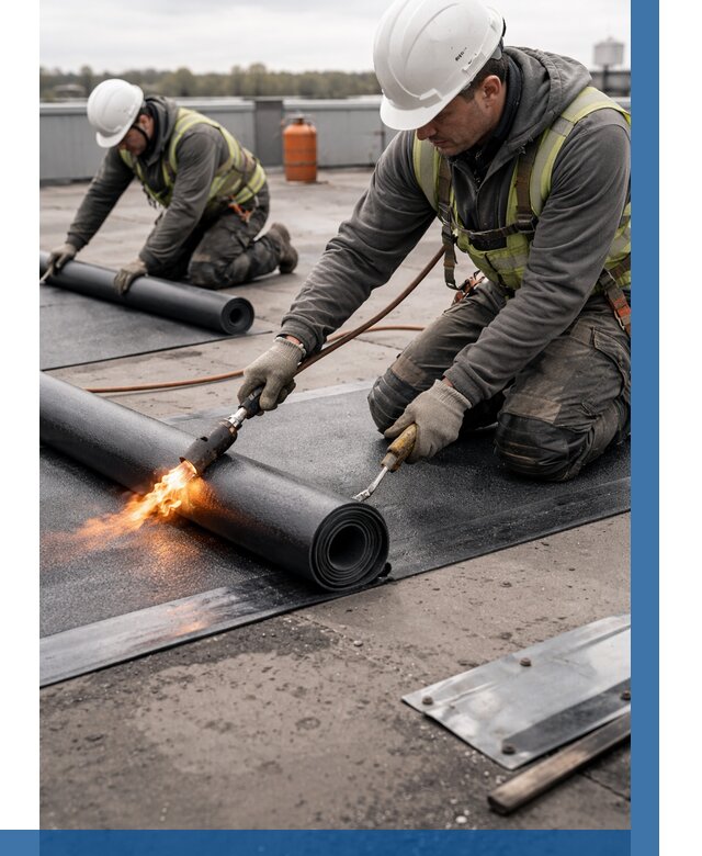 Монтаж наплавляемой кровли в Чебоксарах от 874 р. — ВЫСОТНИК-Чбк