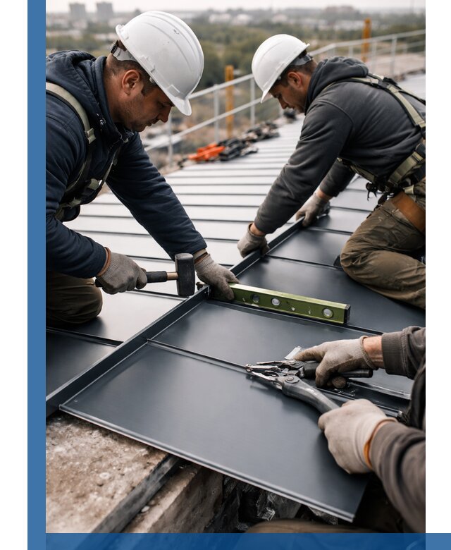 Монтаж фальцевой кровли в Чебоксарах для промышленных зданий