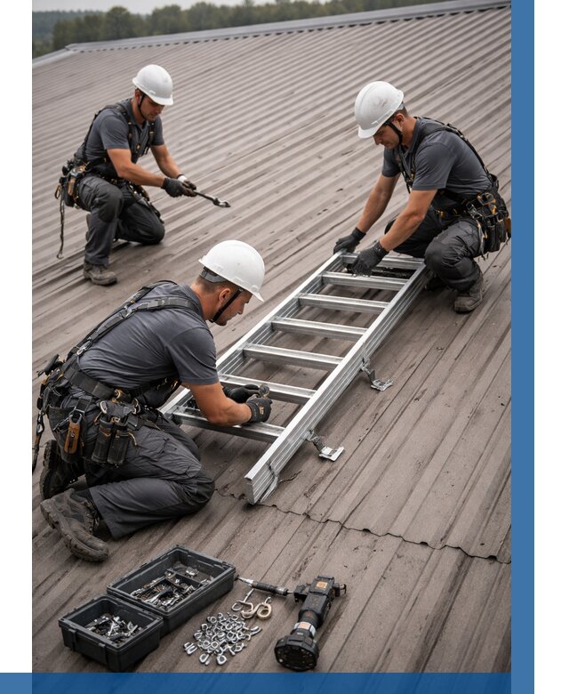 Монтаж кровельной лестницы в Чебоксарах от 4628 р. | ВЫСОТНИК-Чбк