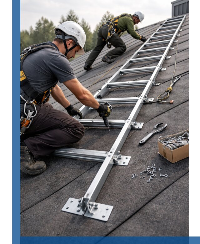 Профессиональный монтаж кровельной лестницы в Чебоксарах под ключ
