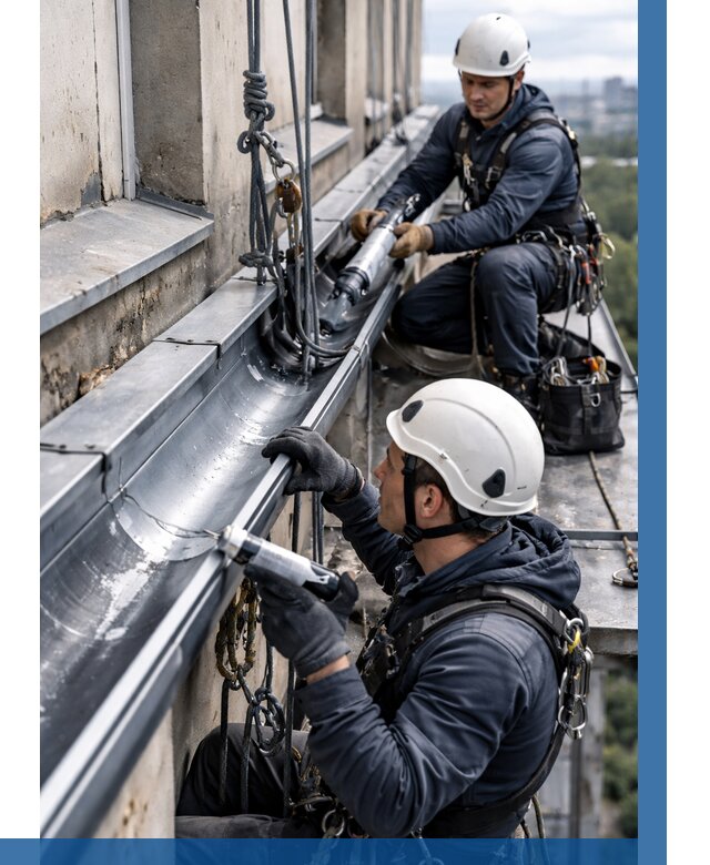 Ремонт водосточных желобов в Чебоксарах от 6685 р. | ВЫСОТНИК-Чбк