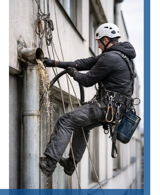 Прочистка водосточных труб в Чебоксарах от 3599 р. | ВЫСОТНИК-Чбк