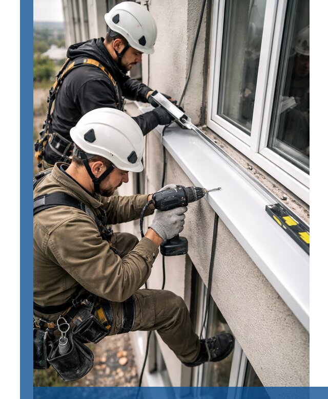 Профессиональный монтаж оконных отливов и отведения воды в Чебоксарах