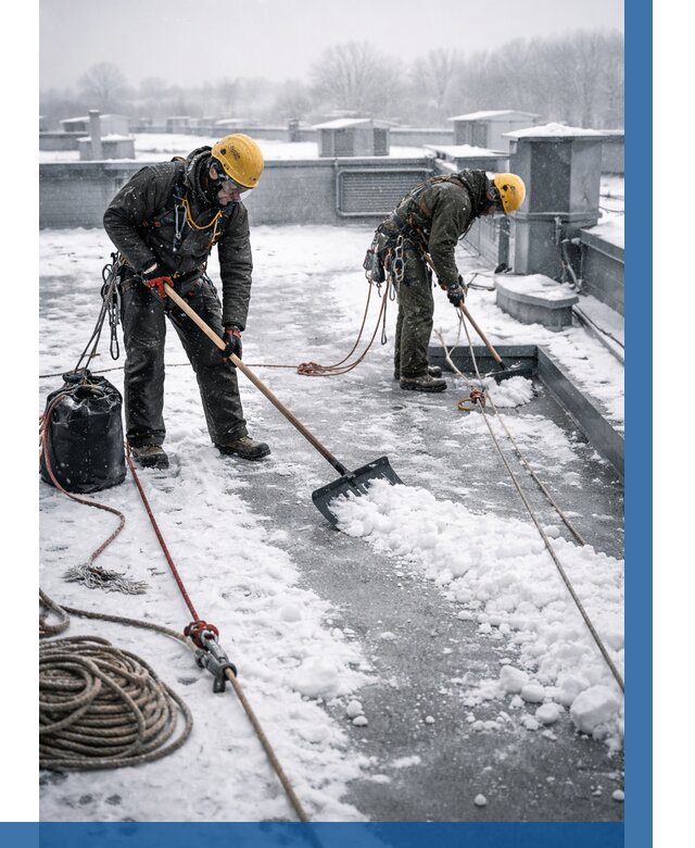 Очистка крыши от снега в Чебоксарах от 7713 р. | ВЫСОТНИК-Чбк