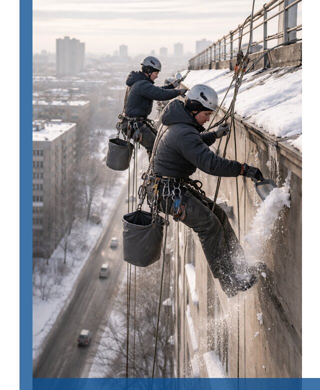 Очистка карнизов от снега в Чебоксарах профессионально и безопасно