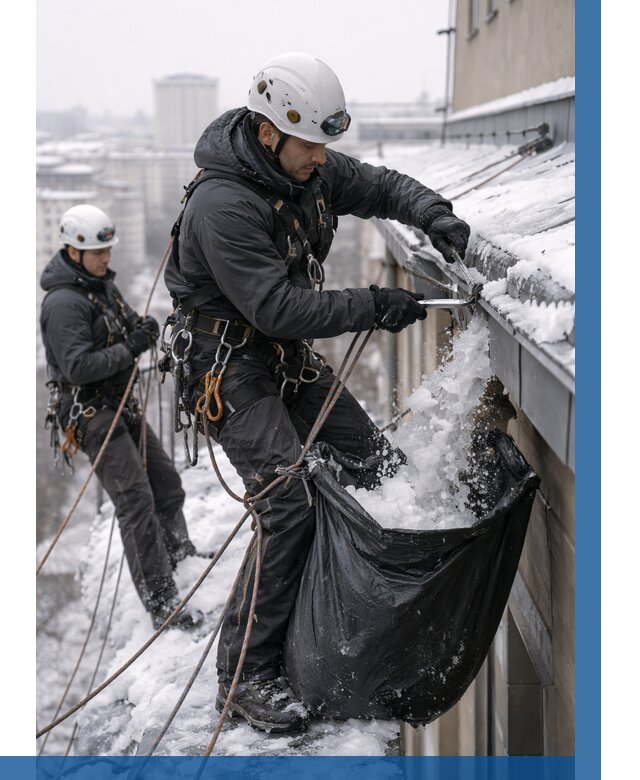 Аварийная очистка крыши в Чебоксарах под ключ от 309 р. | ВЫСОТНИК-Чбк