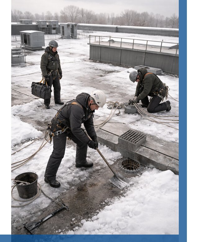 Абонентское обслуживание кровли зимой в Чебоксарах от 8227 р. | ВЫСОТНИК-Чбк