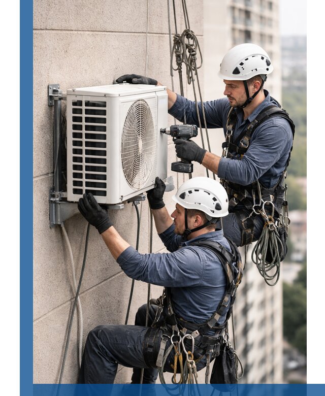 Монтаж внешнего блока кондиционера в Чебоксарах установка и крепление