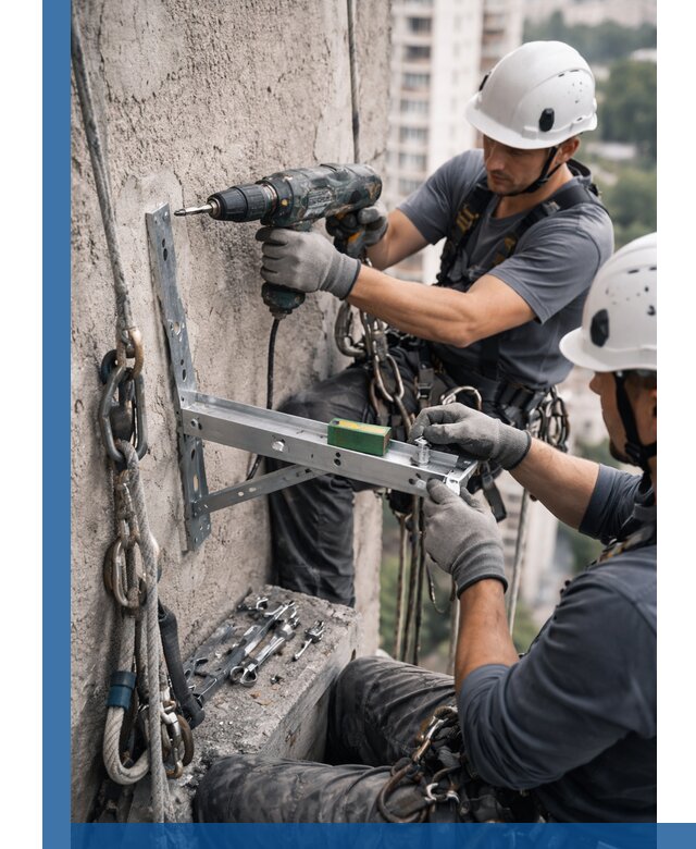 Установка кронштейнов кондиционера и крепежа в Чебоксарах