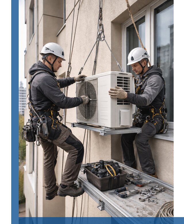 Перенос внешнего блока кондиционера в Чебоксарах с монтажом и крепежом