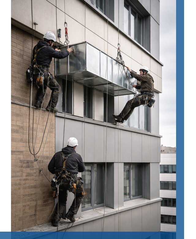 Монтаж воздуховодов на фасаде в Чебоксарах от 1543 р. | ВЫСОТНИК-Чбк