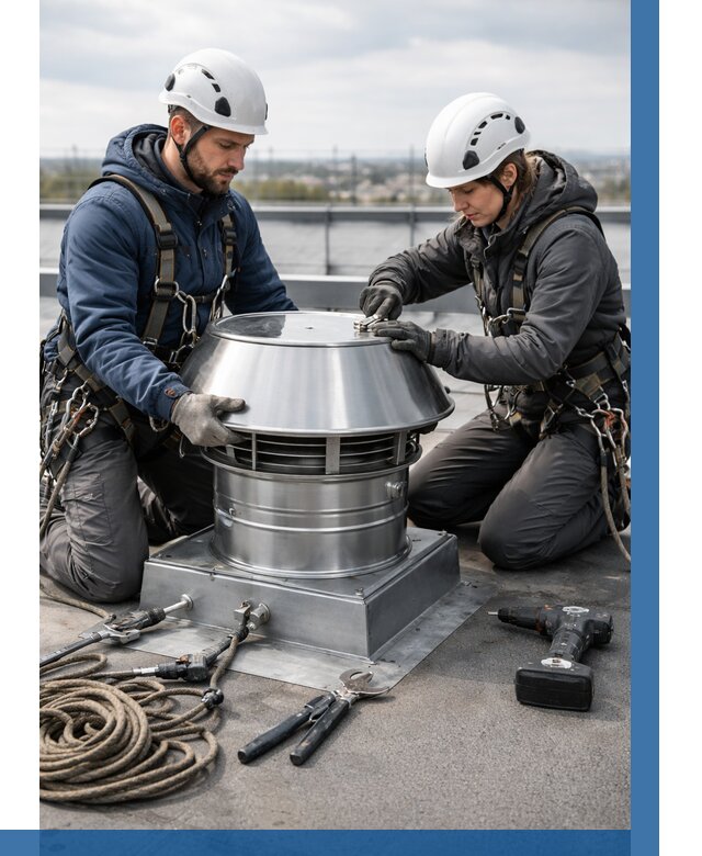 Установка дефлекторов на кровле в Чебоксарах от 4628 р. | ВЫСОТНИК-Чбк