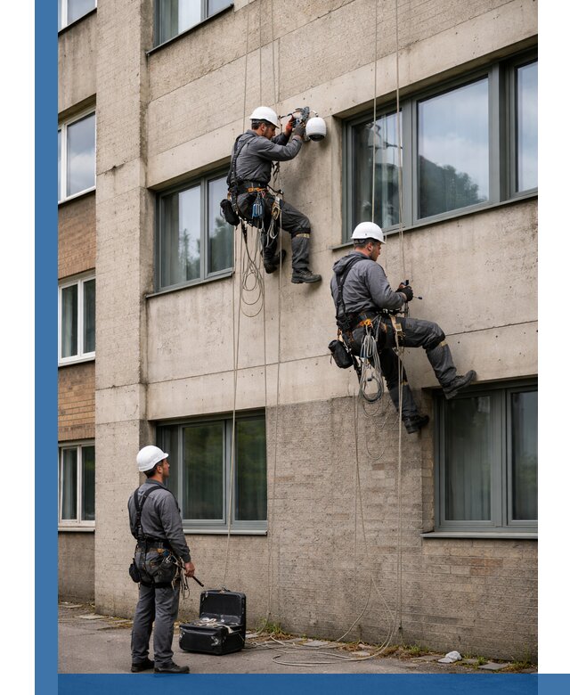 Монтаж фасадных камер видеонаблюдения в Чебоксарах под ключ