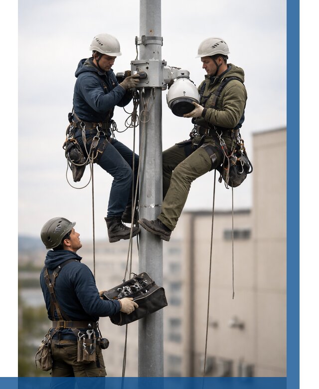 Установка видеокамер на мачте в Чебоксарах от 8741 р. | ВЫСОТНИК-Чбк