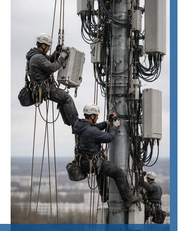 Монтаж оборудования связи на мачте в Чебоксарах от 7713 р. | ВЫСОТНИК-Чбк