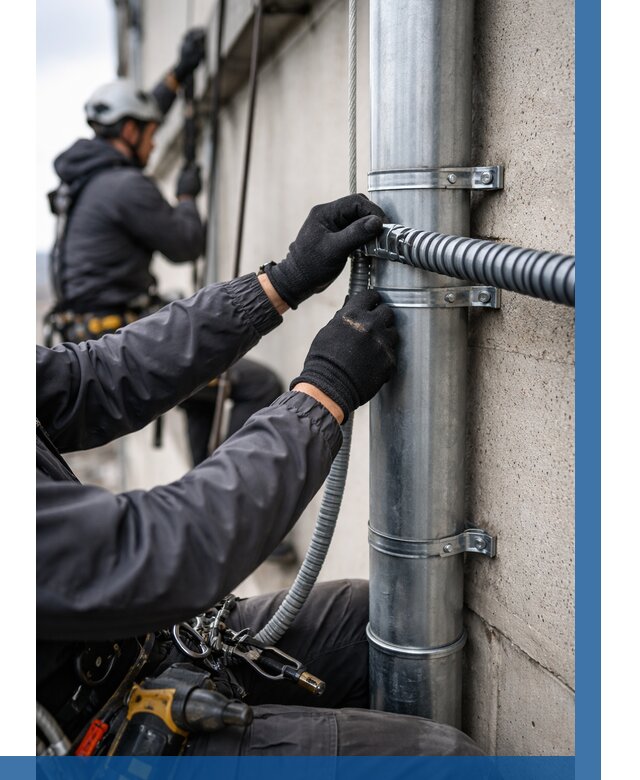 Монтаж гофры для кабеля в Чебоксарах от 309 р. | ВЫСОТНИК-Чбк