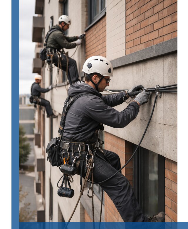 Крепление кабеля на фасаде монтаж и крепеж в Чебоксарах