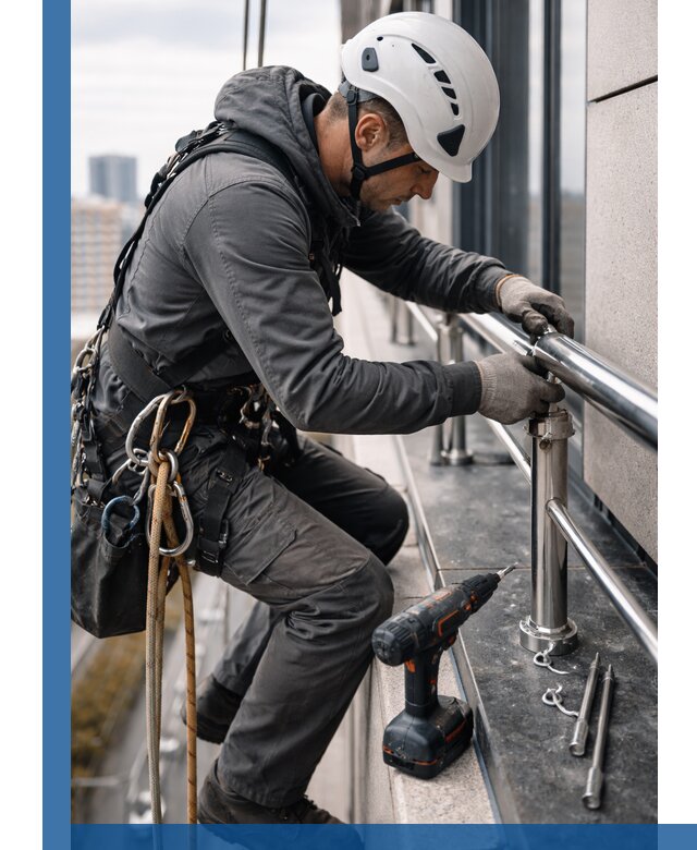 Монтаж ограждений на высоте в Чебоксарах для зданий и конструкций