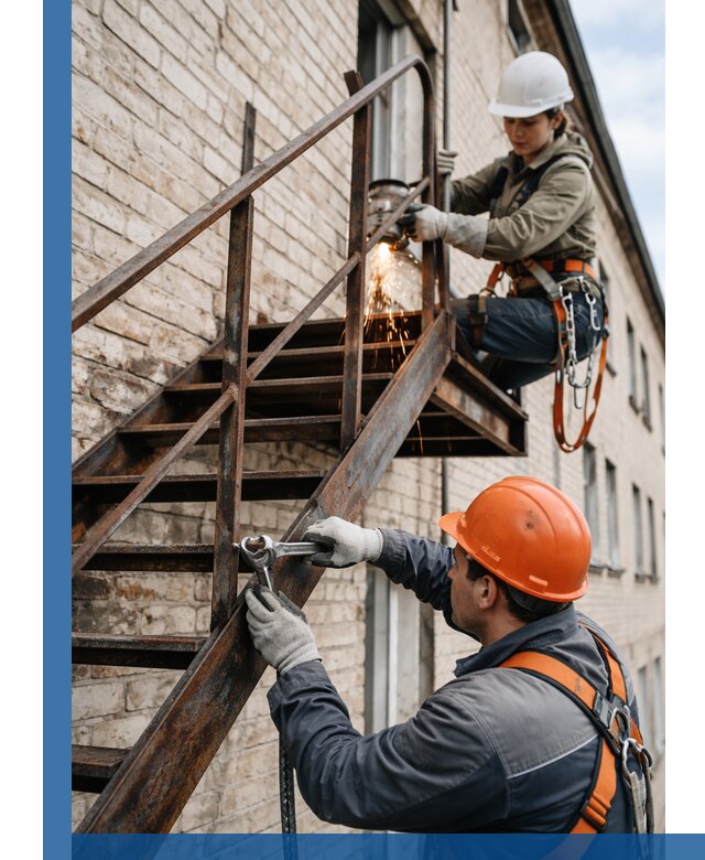 Ремонт и восстановление пожарных лестниц с выездом в Чебоксарах