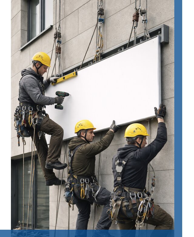 Монтаж рекламной вывески в Чебоксарах от 8227 р. | ВЫСОТНИК-Чбк